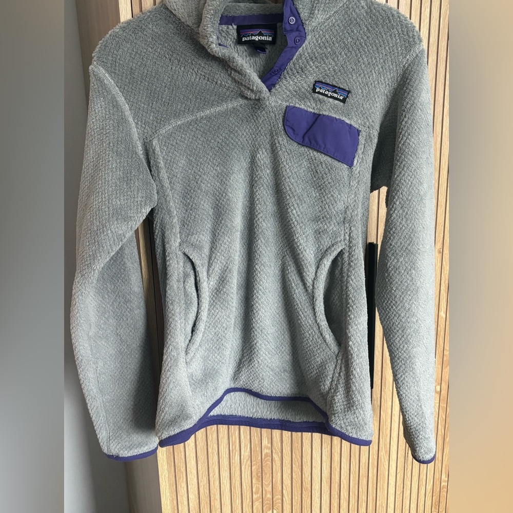 Patagonia Purple and Gray Fleece Jacket